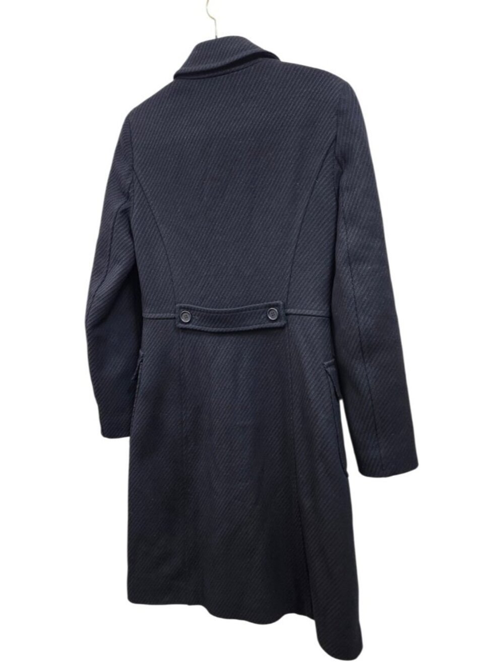 Theory Theory Black Wool Blend Textured Long Coat Women Petite P Double Breasted - Picture 8 of 16